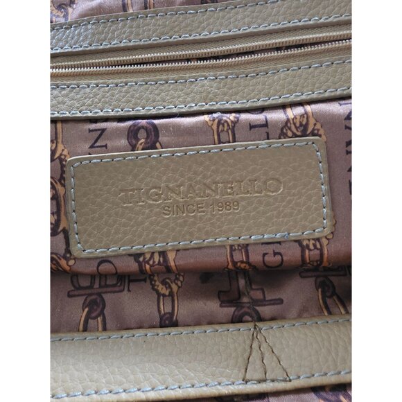 Tignanello Two-Tone Pebble Leather Tote Bag With Dual Shoulder Straps - Picture 6 of 13